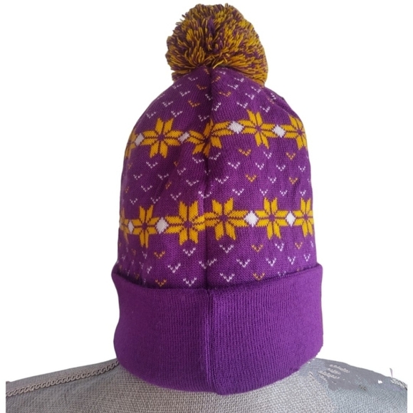 NBA Los Angeles Lakers Beanie w/ PomPom | Unisex | NWOT | Purple & Gold - Picture 5 of 9